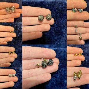 10 pairs of assorted stud earrings